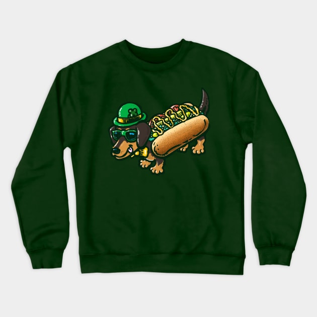 St Patricks Day Chicago Dog Crewneck Sweatshirt by nickv47